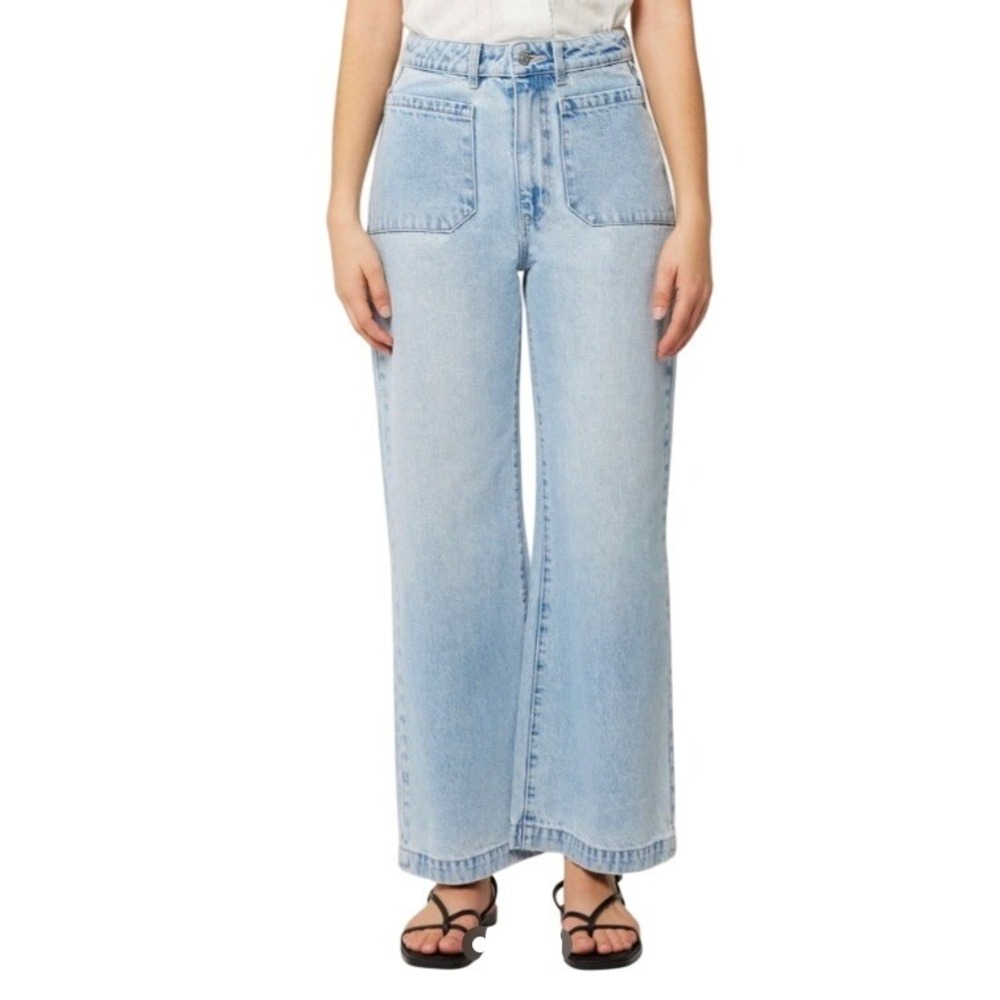 Rolla's Sailor High Rise Wide Leg Jeans Light Wash Organic Cotton Womens Size 30